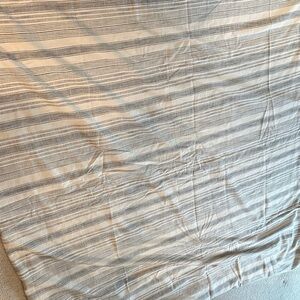 Pottery Barn Hawthorn Charcoal and Cream Striped Duvet Cover